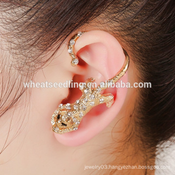 newest design punk clip on earring holder gecko animal shape earring